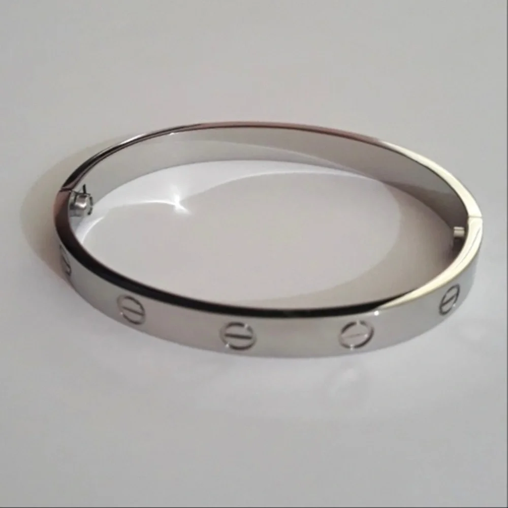 Generic Clip On Screw Bangle Bracelet in Silver